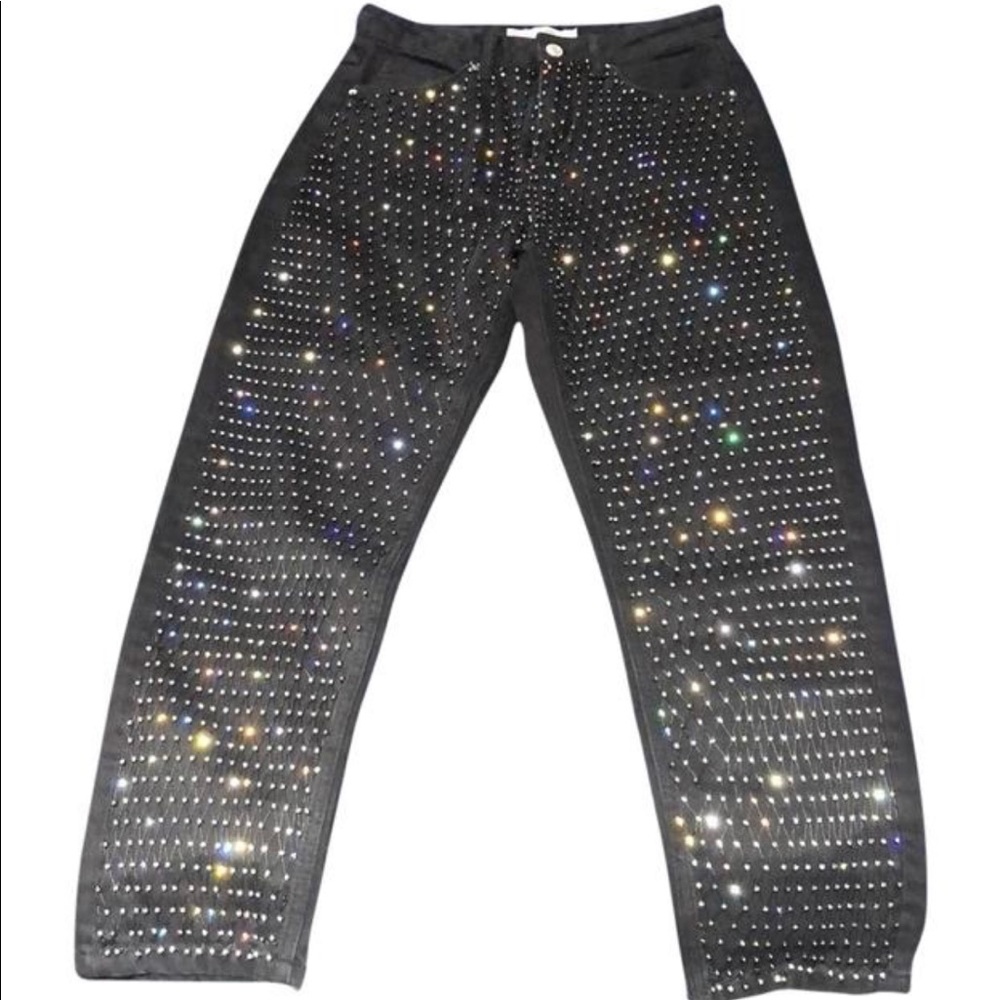 TOPSHOP moto diamanté mom jeans sz28